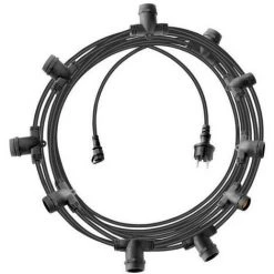 BRENNENSTUHL 10mt Chaine 10 Lights Lights Large E27 Pour Exterieur Et Interieur Ip44 Couleur Noire 1175192020