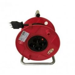 BRENNENSTUHL 25 Mt De CÂble Électrique De Rallonge 230v 16a Avec 4 Prises Schuko Avec Protection Contre La Surchauffe Couleur Rouge 1219055