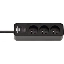 BRENNENSTUHL Bloc Multiprises Avec Interrupteur Ecolor 3 X 2P+T Blanc - Blanc/noir