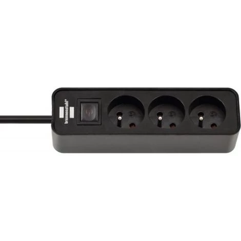 BRENNENSTUHL Bloc Multiprises Avec Interrupteur Ecolor 3 X 2P+T Blanc - Blanc/noir