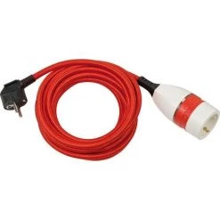 Brennenstuhl Rallonge En Plastique De Qualité Avec Interrupteur Rotatif Et Gaine Textile 5m H05VV-F 3G1,5 Rouge/blanc/noir - 1161830040