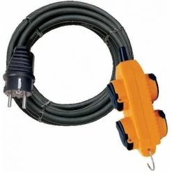 Brennenstuhl 1151781 Cordon Prolongateur Powerblock + 4 Prises à Clapet IP44 10 M H07RN-F 3G2,5 Noir