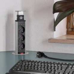 Brennenstuhl Multiprise De Table à 3 Prises Tower Power 2 M