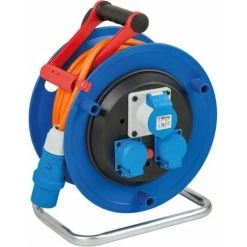 Brennenstuhl Tambour Câble CEE Camping 290 25m Orange Inch Camping Inch H07RN-F3G2,5 1xCEE230V / 16A, 2xSchuko