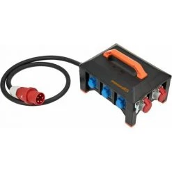 Brennenstuhl Caoutchouc Baustromverteiler BSV 5-63A FI 2 M H07RN-F 5G16,0 CEE32A + 2x16A, 6x230V / Ligne Professionnelle