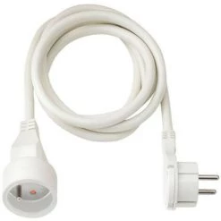 BRENNENSTUHL Rallonge électrique 2m Avec Fiche Plate (câble H05VV-F 3G1,5, IP20), Blanc