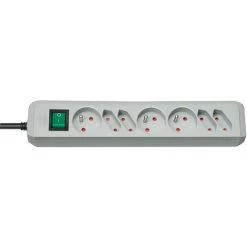 Multiprise Brennenstuhl Eco-Line 3 Prises Terre + 4 Prises Euro Gris 1,5m H05VV-F 3G1,5