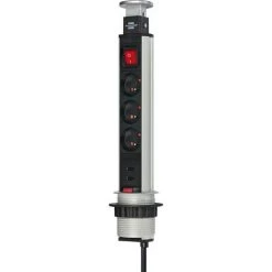 BRENNENSTUHL Multiprise Brennensthul Encastrable Tower Power 3 Prises + 2 Prises-chargeur USB 2m H05VV-F 3G1,5