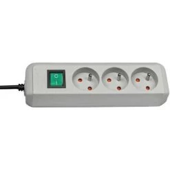 BRENNENSTUHL Bloc Multiprise Eco-line Socle 3 Prises Avec Interrupteur - Blanc